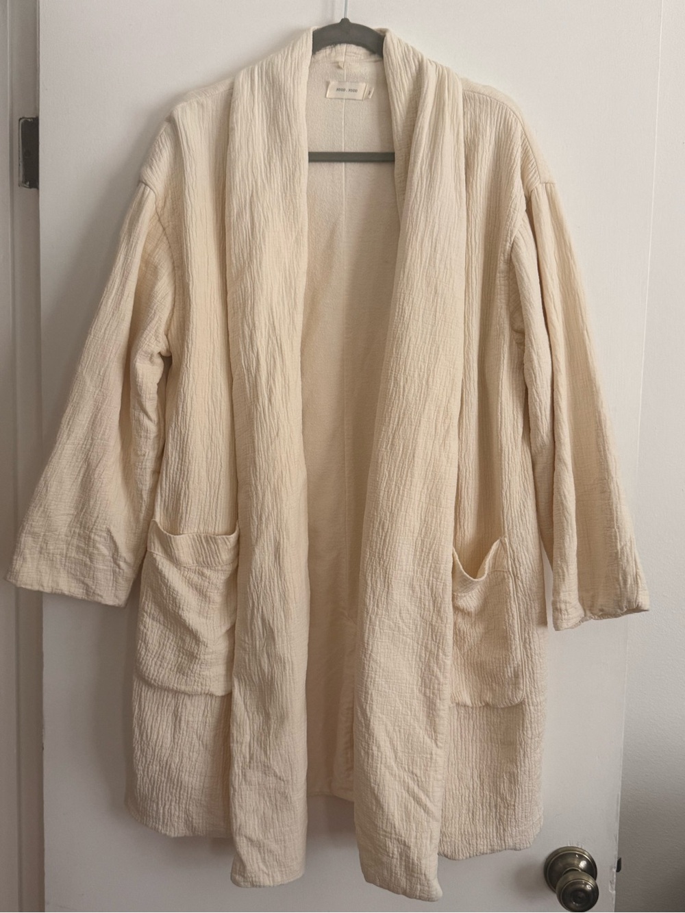 Nico Nico Cotton Gauze Robe Coat / Duster Cardigan | Cream | Size Small